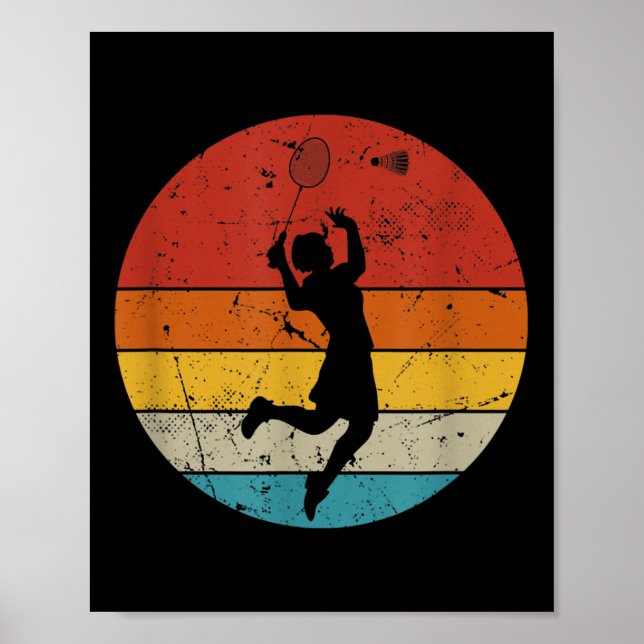 Retro-Badminton-Liebhaber  Poster (Vorne)
