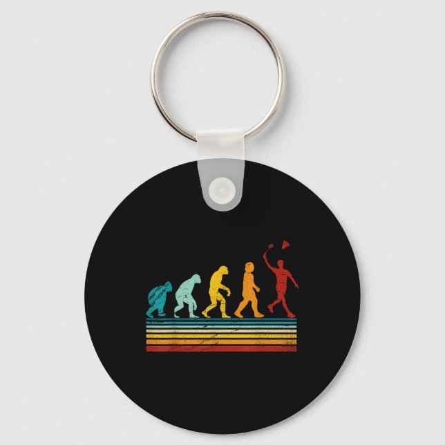 Retro Badminton mit Shuttle Evolution Darwin  Schlüsselanhänger (Vorderseite)