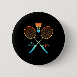Retro Badminton mit Shuttle Herzschlag Ekg Button