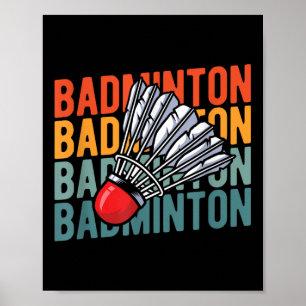 Retro Badminton-Schläger Team - Spieler Vintage Fe Poster