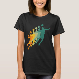 Retro Badminton Spieler Shuttle Sport Racket Coac T-Shirt