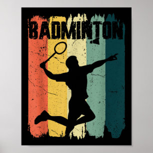 Retro Badminton-Sport Vintage Badminton-Spieler Poster