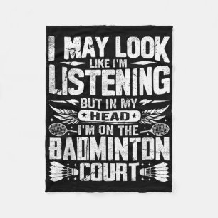 Retro-Badminton-Spruch - Ich sehe vielleicht so au Fleecedecke
