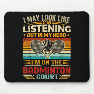 Retro-Badminton-Spruch - Ich sehe vielleicht so au Mousepad