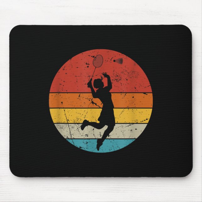 Retro-Badmintonliebhaber  Mousepad (Vorne)