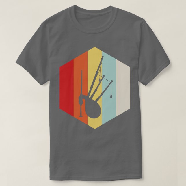 Retro-Bagpipe-Silhouette T-Shirt (Design vorne)