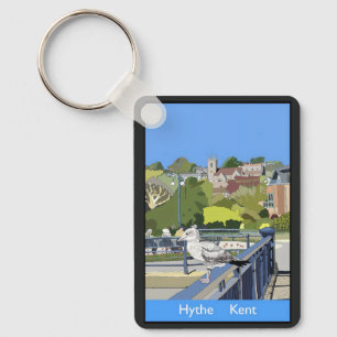 Retro-Bahnhof-Stilplakat von Hythe Kent England Schlüsselanhänger