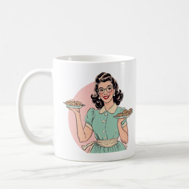 Retro Baker Lady Mug (Gauche)