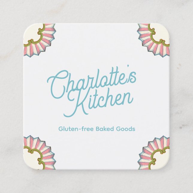 Retro-Baker Quadratische Visitenkarte (Vorderseite)