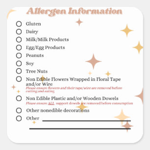 Retro Bakery Allergen Information Aufkleber