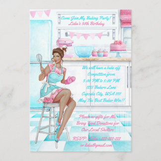 Retro Baking Cook aus dem Wettbewerb Geburtstagspa Einladung