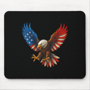 Retro Bald Eagle American Flag 4. Juli Indepen Mousepad