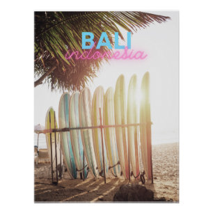 Retro Bali Travel Poster