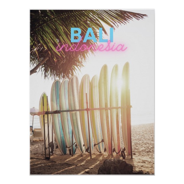 Retro Bali Travel Poster (Vorderseite)