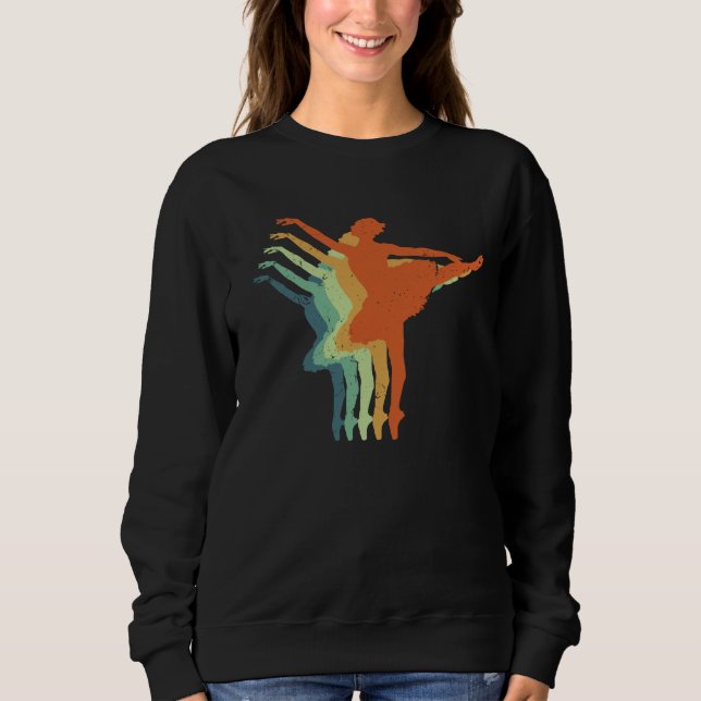 Retro Ballerina Dancer Womens Ballet Lover Geschen Sweatshirt (Vorderseite)