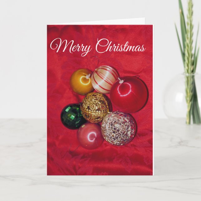 RETRO BALLES DE NOËL MERRY CARTE DE NOËL (Devant)