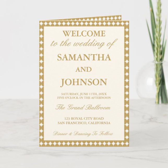 Retro Ballroom Vintage Ivory Wedding Program Programm (Vorderseite)