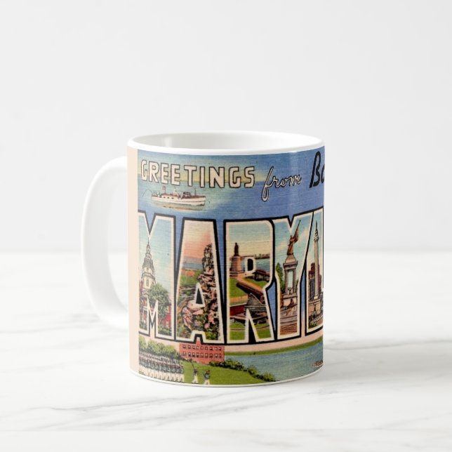 Retro Baltimore Maryland Greeting Tasse (Vorderseite Links)