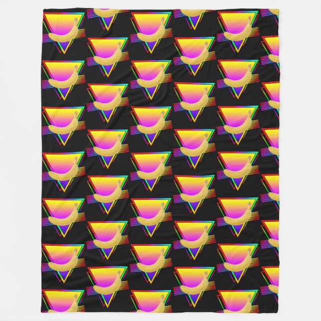 Retro Banana Fruit Fleecedecke (Vorderseite)