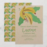Retro Banana Lila Baby Dusche Kraft