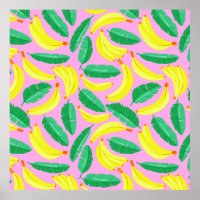 Retro Banana Pattern Poster