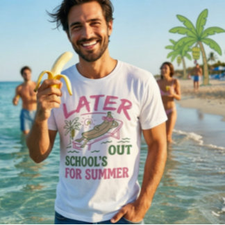Retro Banane Sonnenbaden Schule Aus Für Sommer  T-Shirt