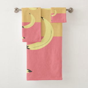 Retro-Bananen Bunte Formen Badhandtuch Set