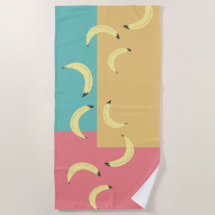 Retro-Bananen Bunte Formen Strandtuch