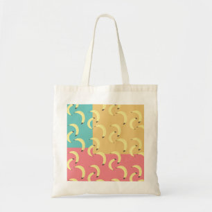 Retro-Bananen Bunte Formen Tragetasche