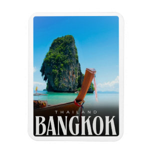 Retro-Bangkok-Stadt-Skyline - Thailand-Reisegesche Magnet