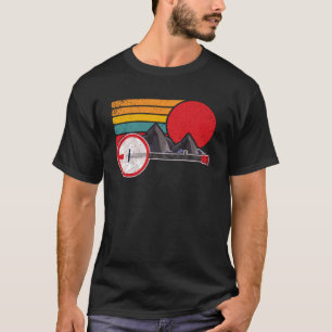 Retro Banjo Berge & Sun Sketch Surf Style 80 s T-Shirt