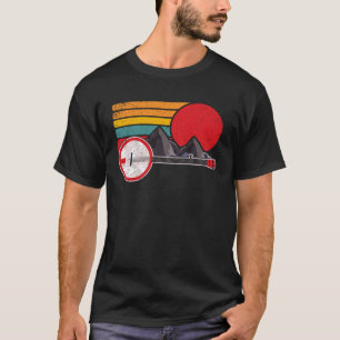 Retro Banjo Berge & Sun Sketch Surf Style 80 s T-Shirt