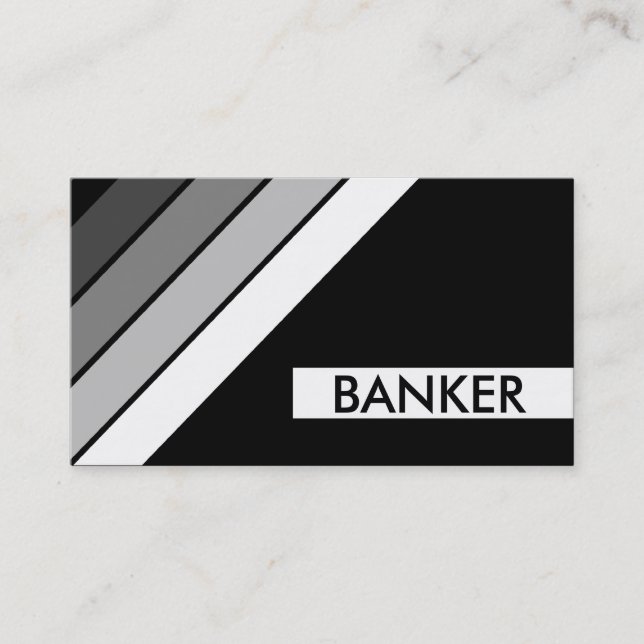 Retro BANKER Streifen Visitenkarte (Vorderseite)