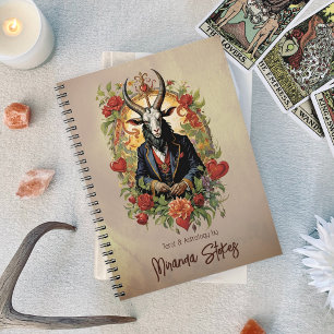 Retro Baphomet Vintag Hearts Rose Tarot Journal Notizblock