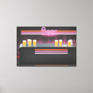 Retro-Bar der 80er Jahre Leinwanddruck