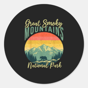 Retro-Bär Great Smoky Mountains Nationalpark Runder Aufkleber