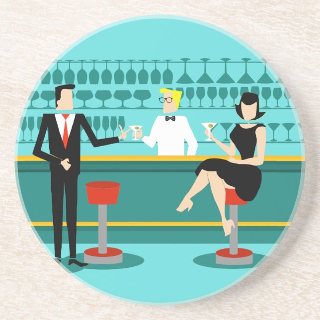 Retro Bar-Sandstein-Getränk-Untersetzer Untersetzer (Vorne)