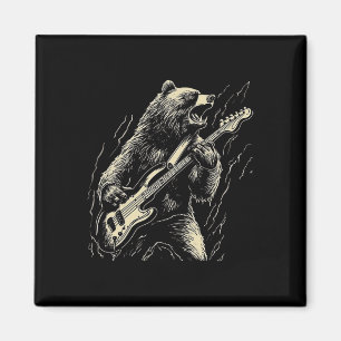 Retro Bär spielen Gitarre Bären Gitarre Musi Magnet