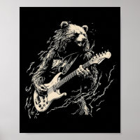 Retro Bär spielen Gitarre Bären Gitarre Musi