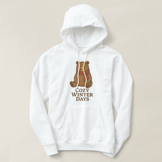 Retro-Bär-Winter Hoodie (Design vorne)