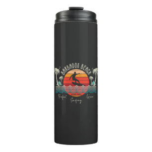 Retro Barbados Beach Thermosbecher