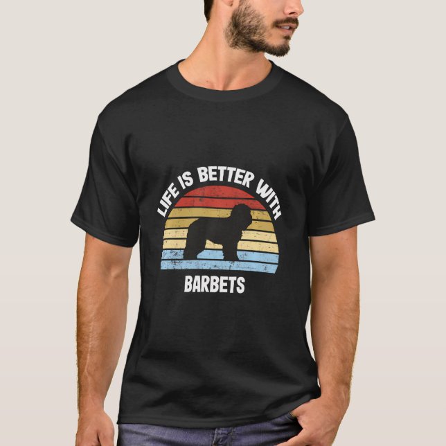 Retro Barbet Dog T-Shirt (Vorderseite)
