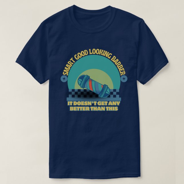 Retro-Barbierstange Grafik für Männer Frischspiege T-Shirt (Design vorne)