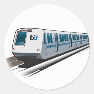 Retro-BART-Zug-Illustration Runder Aufkleber