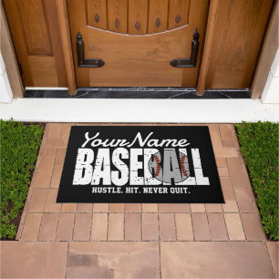 Retro Baseball ADD NAME Pinstripe Team Player Fußmatte