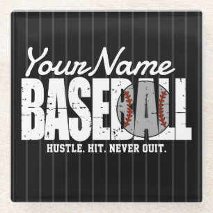 Retro-Baseball-ADD NAME Pinstripe-Team-Spieler Glasuntersetzer