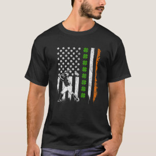 Retro Baseball American Flag Kleeblatts St.Patrick T-Shirt