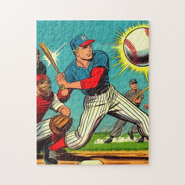 Retro Baseball-Comic (Vertikal)