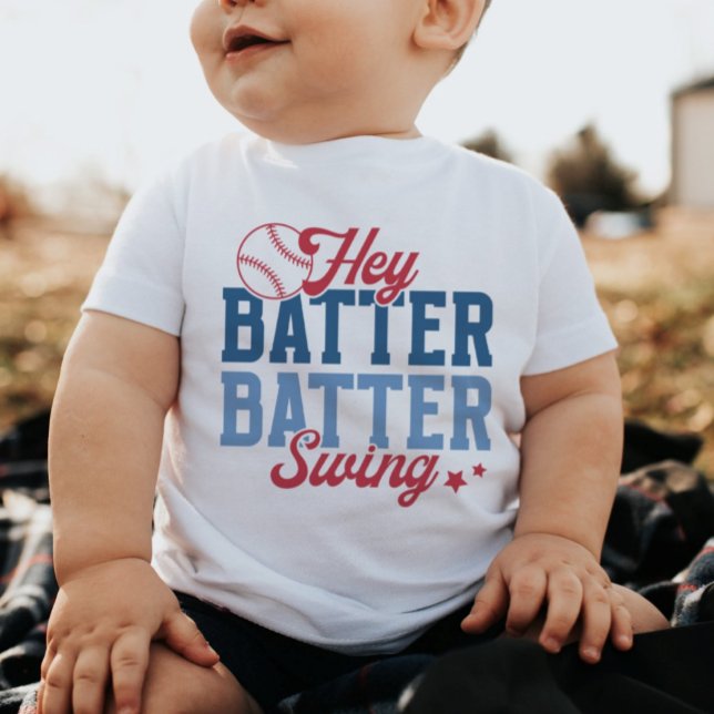 Retro Baseball Hey Batter Batter Swing Baby T-shirt (Von Creator hochgeladen)