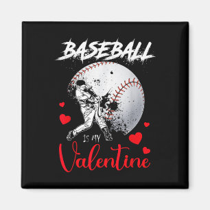 Retro Baseball ist mein ValentinsBaseball Ball Val Magnet
